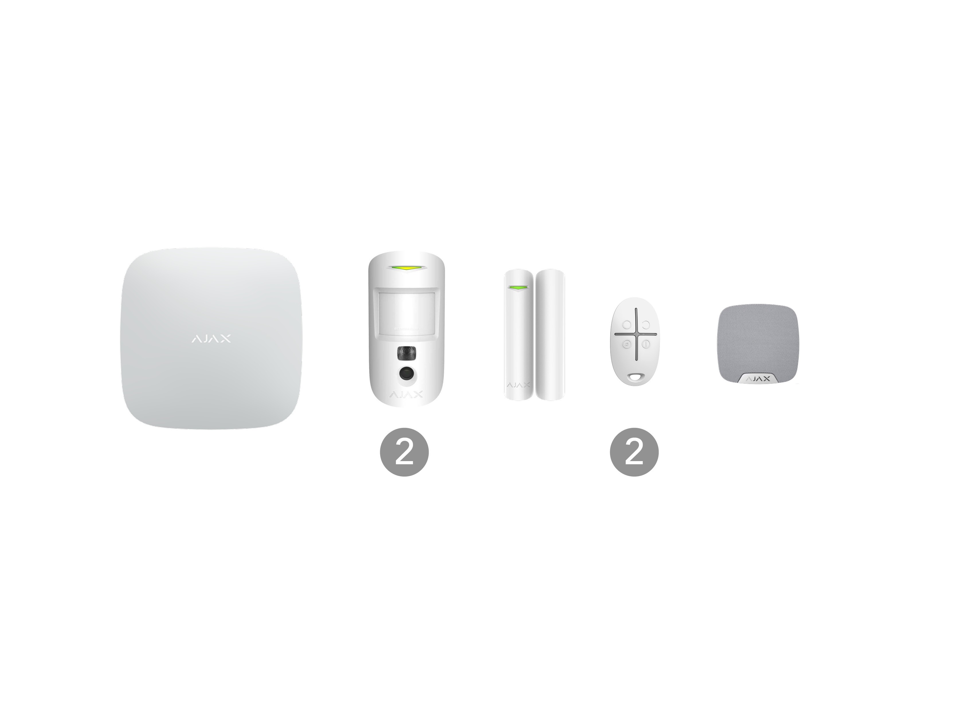 Kit 2 Cam with Keyfobs White 23324